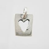 Cute Sterling Silver Cut-Out Heart Charm, #9213