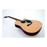 Austin Bazaar 41 Natural Cutaway Acoustic Electric Guitar with Gig Bag, Accessories