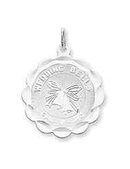 Sterling Silver Wedding Bells Disc Charm QC2079"