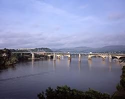 Across the Chief John Ross (Market Street) Bridge in Chattanooga, Tennessee - Lovely 16"x20" Photographic Print by Carol M. Highsmith