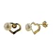 Jewelry : 14K Yellow Gold Heart Earrings with 4.5–5 mm. Akoya Pearls