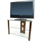 Demagio DM021-WD Dark Wood Legs/Clear Glass LCD TV Stand