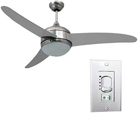 HomeSelects Contemporary Silver Metal/MDF/Glass 52-inch 3-blade Ceiling Fan