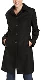 Kenneth Cole Reaction Women's Melton Single Breasted Button Front Coat With Sunburst Stitch Detail