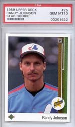 1989 Randy Johnson Upper Deck Baseball MLB Rookie Cards - Professionally Graded a PSA 10 (New York Yankees and Arizona Diamondbacks)