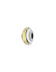 Sterling Silver Blue/Gold/Silver Italian Murano Glass Charm
