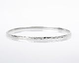 Sterling Silver Hammered Bangle Bracelet, 8 1/4