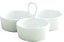 Tag Whiteware Porcelain Ceramic Round Divided Dish with 3 Compartments, White