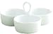 Tag Whiteware Porcelain Ceramic Round Divided Dish with 3 Compartments, White