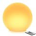 Mr.Go 14-inch Multi-Function Color Changing LED Ball Light Orb in White, Sturdy Waterproof Rechargeable, Wireless w/Remote Control Beautiful Light Effect, Subtle Ambient Lighting Relaxing Mood Lamp