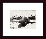 Ac-130 Gunship, by National Archive 10.00X8.00 Framed with Black Wood Frame