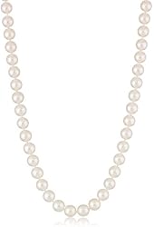 18k White Gold Akoya Cultured Pearl Necklace (7.5-8mm), 18"