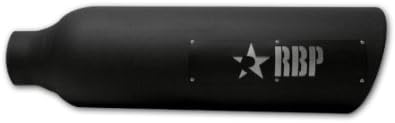 RBP 48284-7 Black 4" - 8" x 28" Long Stainless Steel Magnum Heat Treated Coating Exhaust Tip with and Laser Cut Two - Tone Logo