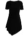 [DRSKIN] WS05 Women Handkerchief Hem Short Sleeve Long Tunic Top. (XL, Black)