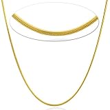 14K Yellow Gold Square Snake Link Chain 18