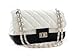 Ecosusi Women Fashion Sythetic Leather Purse White and Black Diamond Quilted Office Shoulder Handbags