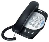 jWIN JTP330BLK Big Button Corded Phone with Flashing Ringer Light, Music on Hold (Black)