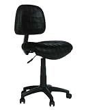 Cow Hide Leather Computer Chair - Black