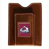 Colorado Avalanche Brown Leather Money Clip with Cardholder