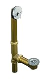 IMAGE OF KOHLER K-11666-CP Swiftflo 1-1/2-Inch Adjustable Trip Lever Drain, 20-Gauge Brass, For 14-Inch To 16-Inch Baths, Polished Chrome