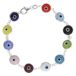 multi colored evil eye bracelet