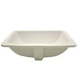 Decolav 1402-CBN 21-by-15-Inch Rectangular Vitreous China Undermount Lavatory Sink with Overflow, Ceramic, Bone