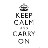 Keep Calm and Carry On (Motivational, White) Art Poster Print - 13x19