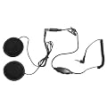 Flat Motorbike Helmets Headphones Speakers 3.5mm angle jack coiled audio lead - VASI4KO