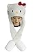 Funnie 21 Novelty Animal HAT Cosplay CAP - Unisex Fit Adult & Children- Soft Warm Headwraps Headwear with Mittens (White Kitty)