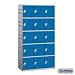 Plastic Locker - Five Tier - 3 Wide - 73 Inches High - 18 Inches Deep - Blue - Assembled