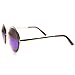 Womens Oversized Metal Etched Lens Flash Mirror Round Sunglasses (Etched Series | Silver/Midnight Mirror)