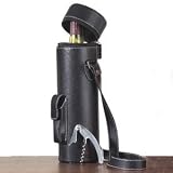 Picnic Gift 4005 Brown Enclave Leather Wine Tote Single Bottle Carrier