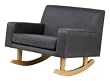Nursery Works Storytime Rocker In Slate Microsuede With Light Legs