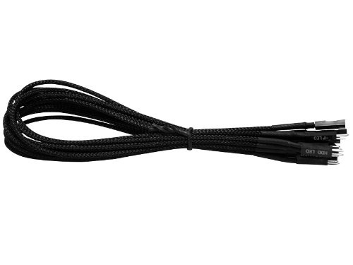 NZXT CB-FRPAN Individually Sleeved Front Panel Speaker, HDD LED, P LED, Reset, Power Set Premium Cable (300mm, Black)