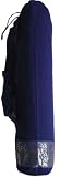Silver cotton yoga mat bags- DARK BLUE