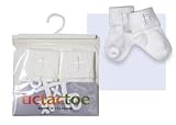 Infant Boys White Christening Socks with Cross Embroidery by Tic Tac Toe