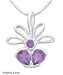 Amethyst necklace, 'Bouquet in a Basket' 16.3" L Amethyst necklace, 'Bouquet in a Basket' 16.3" L