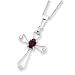 Sterling Silver Ruby Cross Necklace