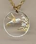 Trinidad & Tobago 1 Cent "Hummingbird" Two Tone Coin Cut Out with 18" Chain
