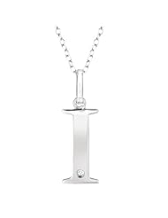 Sterling silver 0.01ct TDW Diamond Initial I Necklace (H-I, I2)