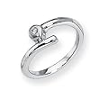 Diamond and Sterling Silver Ladies Ring (Sizes 6-8)
