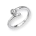 Diamond and Sterling Silver Ladies Ring (Sizes 6-8)