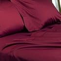 Hotel Concepts 1000 Thread Count 100% Egyptian Cotton Solid Sateen Bed Sheet Set Burgundy Full.
