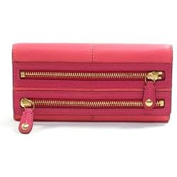Coach Bonnie Leather Zip Slim Envelope Wallet 42541 Coral Pink