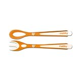 Mebby Baby Cutlery Set (2 x Spoons / 2 x Forks, White / Orange)