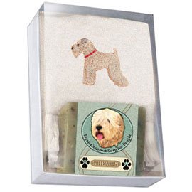 Single Gift Box with Wheaten Terrier Soap and Towel