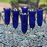 Champagne glasses, 'Cobalt' (set of 6)