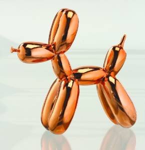 Balloon Dog Figurine Statue Home Decor - Rosegold Metallic Finished - Medium Size