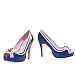 Leg Avenue Women's Matey Peep Toe Pump,Blue,7 M US