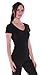Short Sleeve V-neck Tee Tank Top Shirt Cotton,Medium,Black